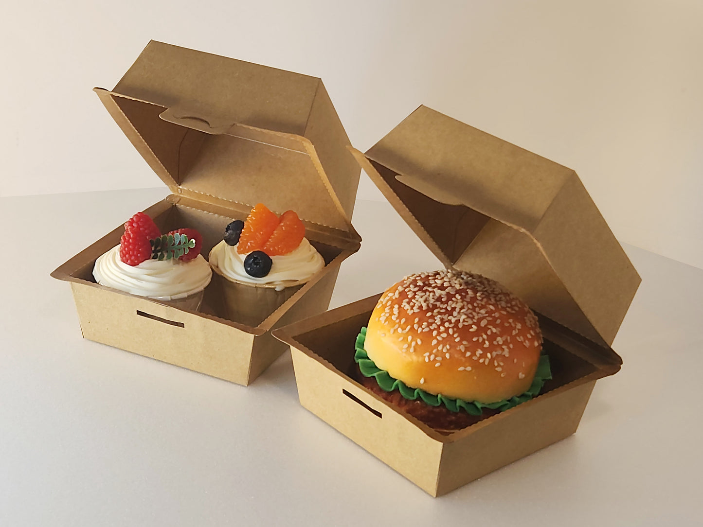 Take out paper containers (4.13"x 4.13" x H3.54) Hamburger box, 100pcs
