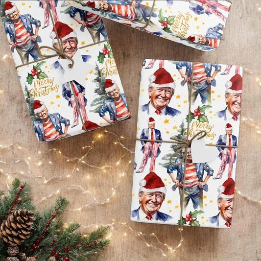 Trump Wrapping Paper Christmascc Trump  Gift Wrapping Paper (30"x 36")