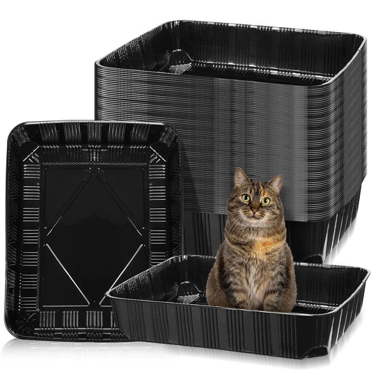 50 Pack Disposable Cat Litter Box for Cats Large
